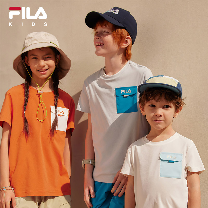 【斐乐儿童】2025夏季新款大童t恤休闲运动户外短袖衫K52B523110