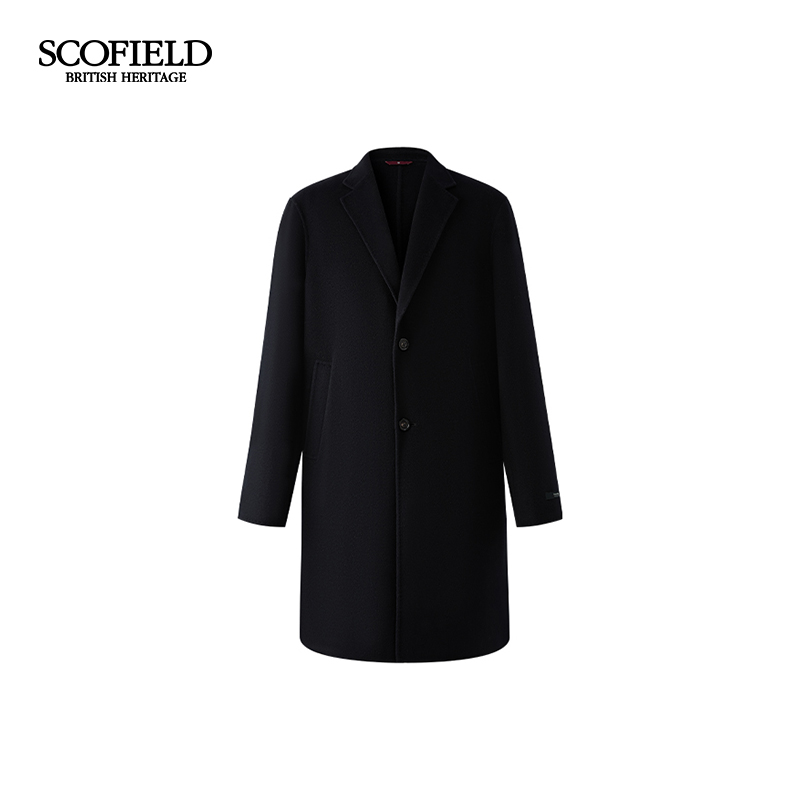 【羊绒】SCOFIELD男装2025年秋冬新品中长款西装领通勤毛呢大衣男