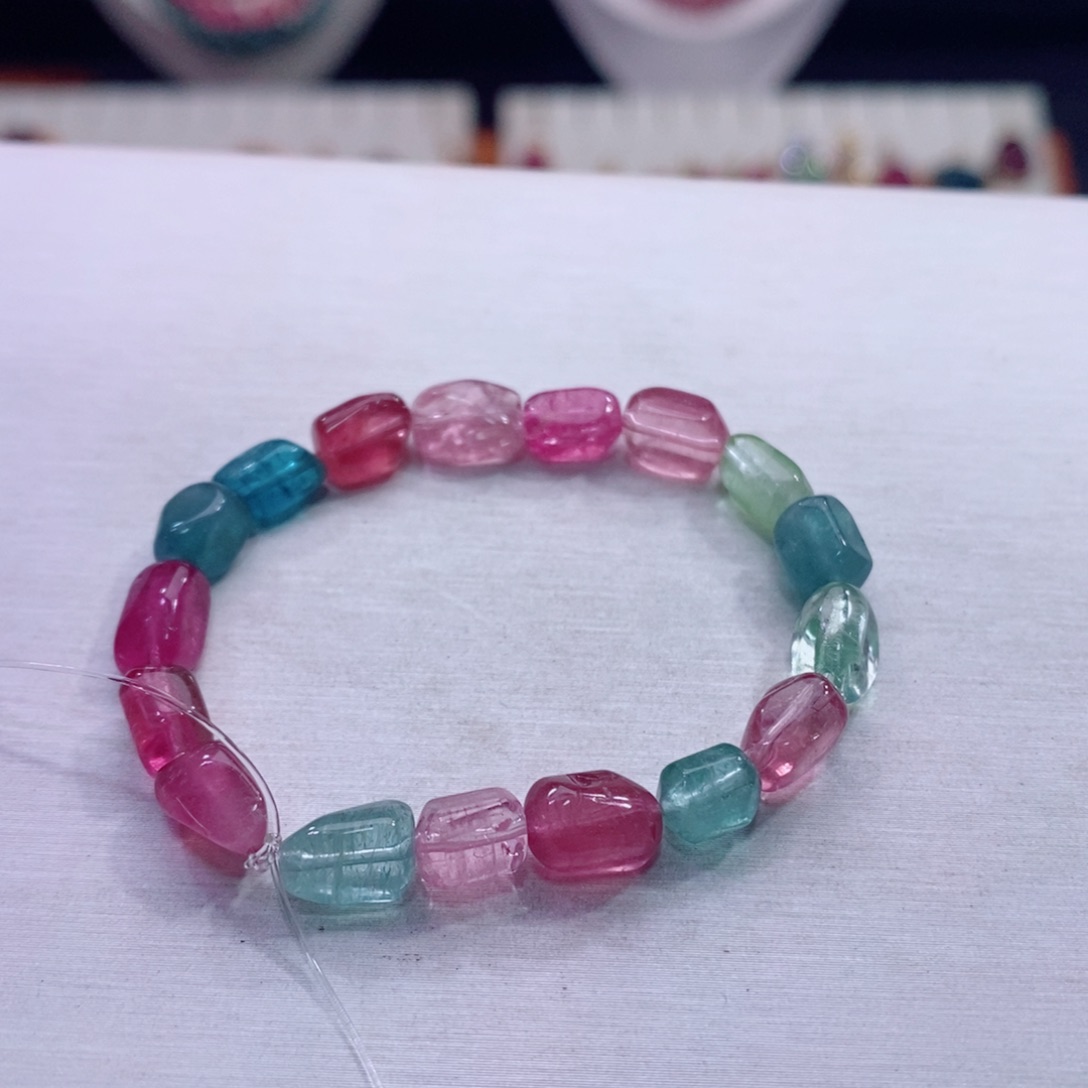 未镶嵌手链碧玺一**笑碧玺A手链