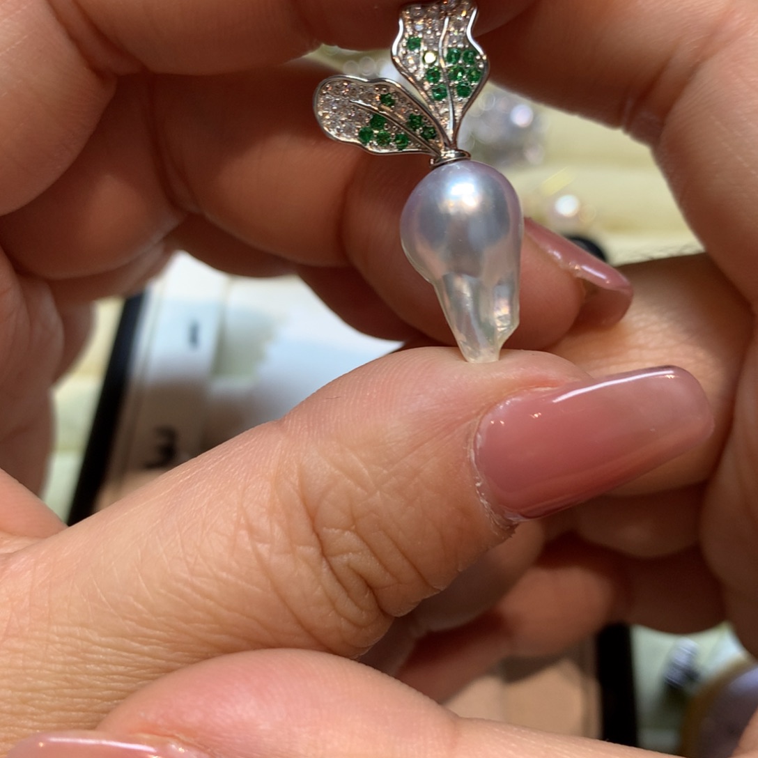 海水珍珠颈饰银S925镶嵌