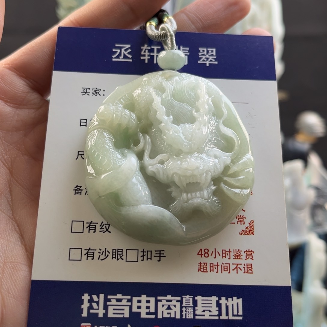 翡翠颈饰未镶嵌龙牌