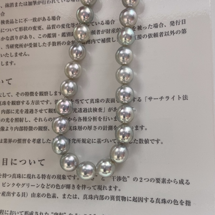 海水珍珠颈饰银S925镶嵌Sk402531真科研蓝玫瑰8-8.5