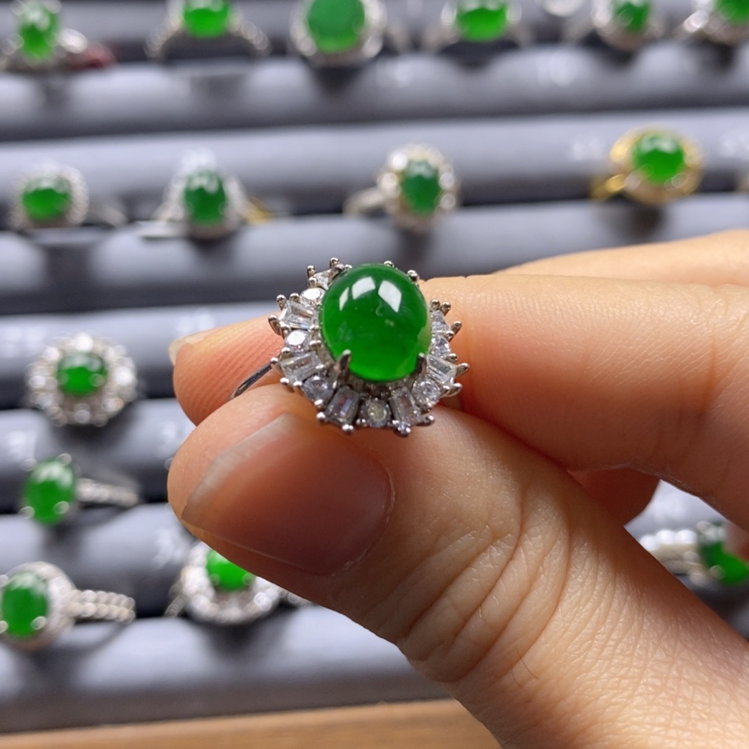 颈饰银S925镶嵌翡翠34号