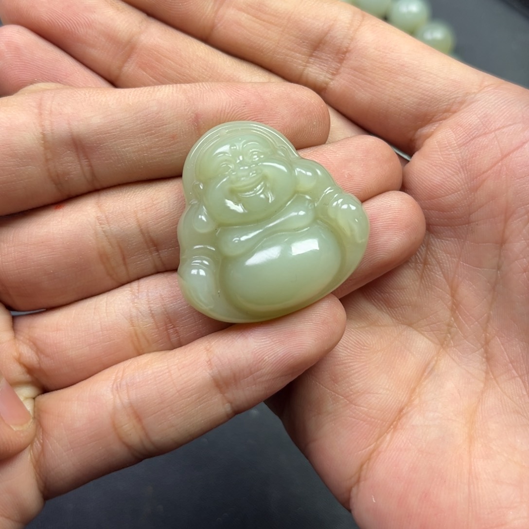 和田玉颈饰未镶嵌多样性手工钢板料佛公35