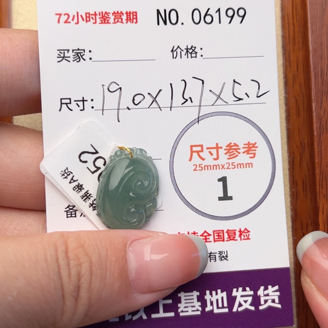 翡翠颈饰未镶嵌如意6199