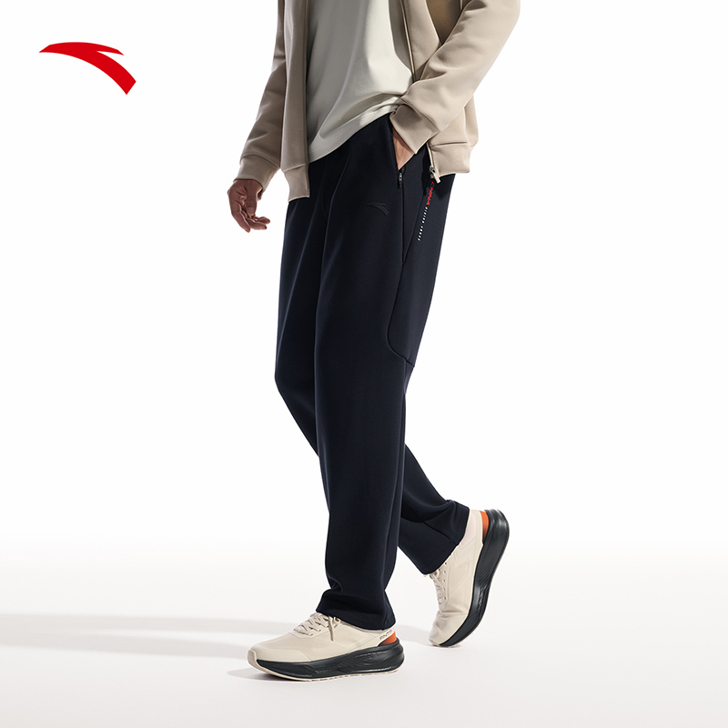 安踏加厚加绒保暖综训男子2025冬季新款日常通勤直筒裤152547303N