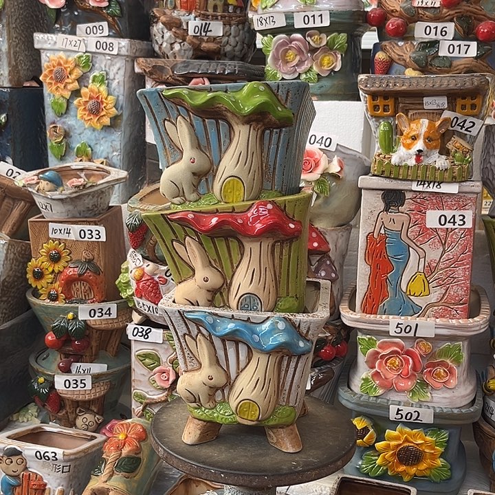 粗陶材质多肉花盆