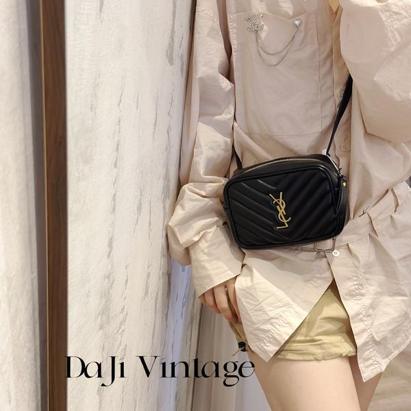 大吉中古/Ysl圣罗兰黑金v纹腰包