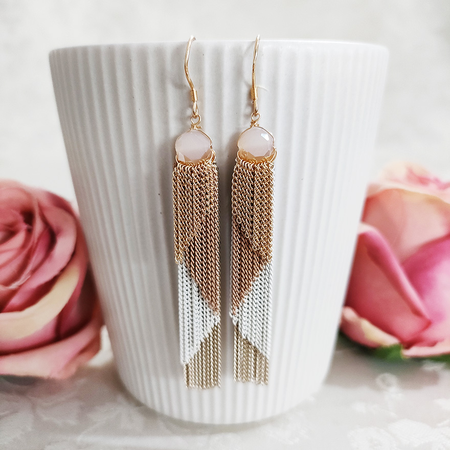 铜合金耳饰 民族风手工气质长款流苏耳环1328