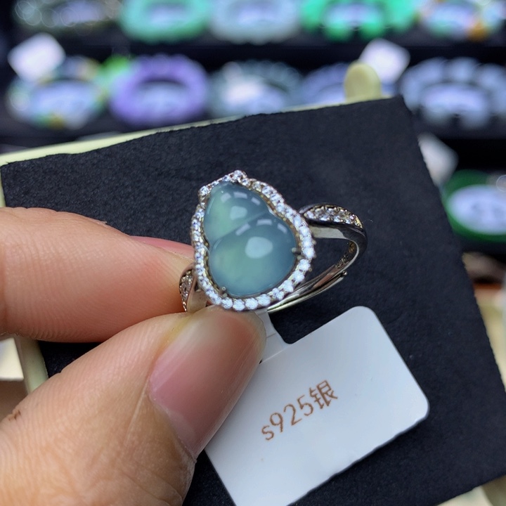 翡翠手链银S925镶嵌翡翠 