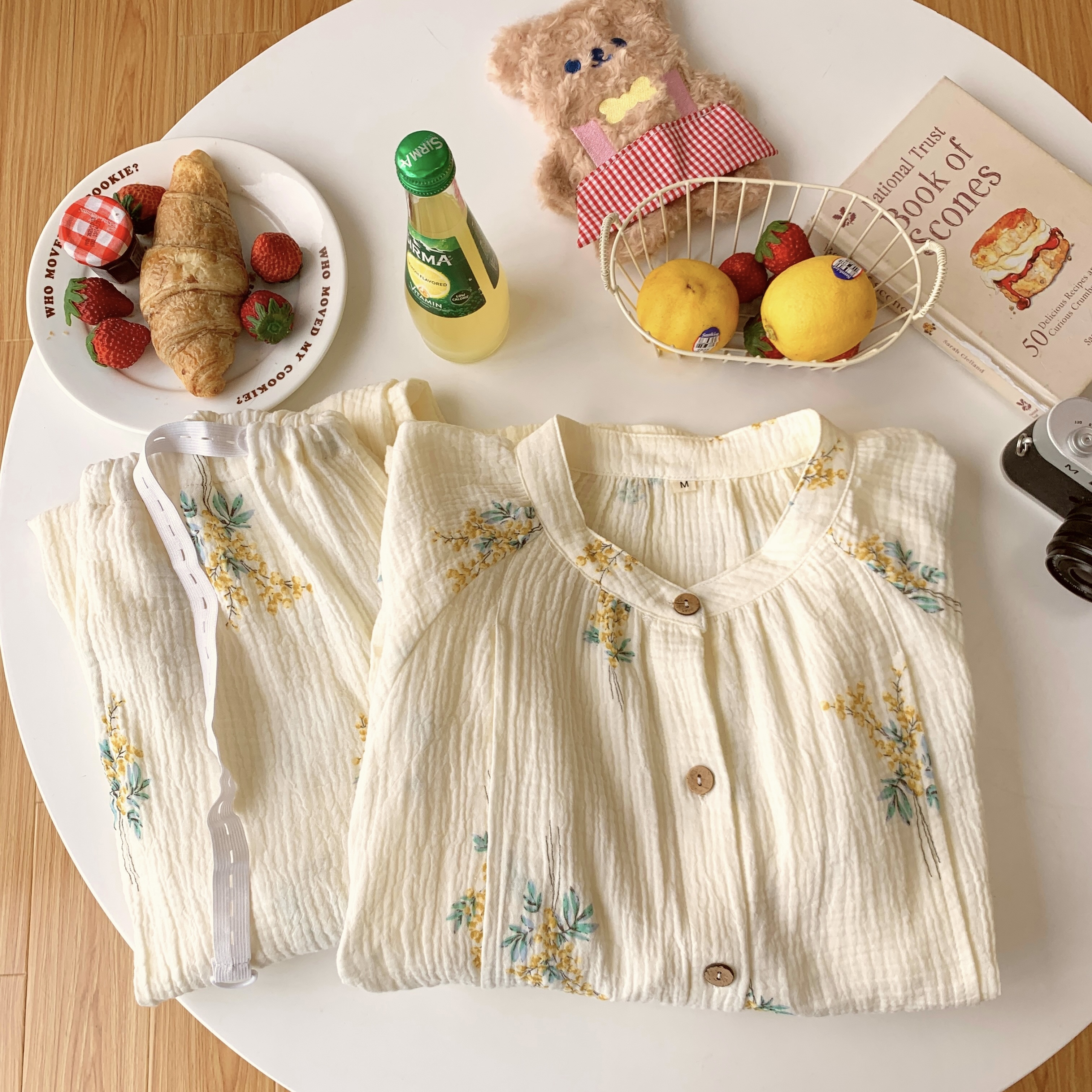 【多颜色】泡泡棉纱孕妇哺乳睡衣产前后纯棉月子服家居服长袖吸汗