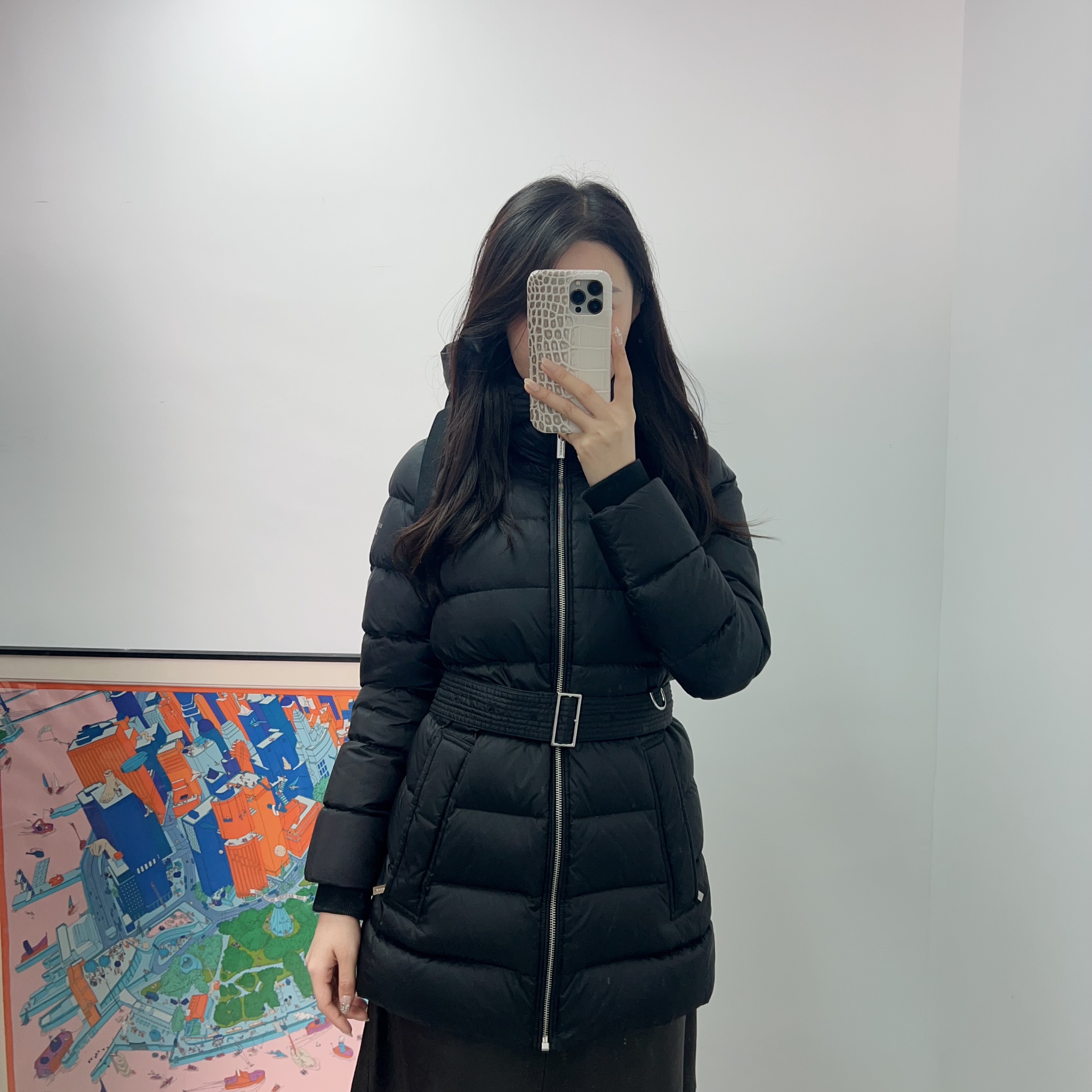 95新 BURBERRY/博柏利 连帽羽绒服黑色175/88A/251203WRR9K11