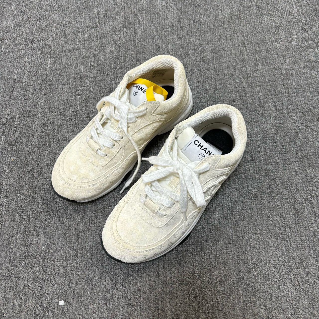 95新 Chanel/香奈儿 印花系带低帮生活休闲鞋 36码/7370