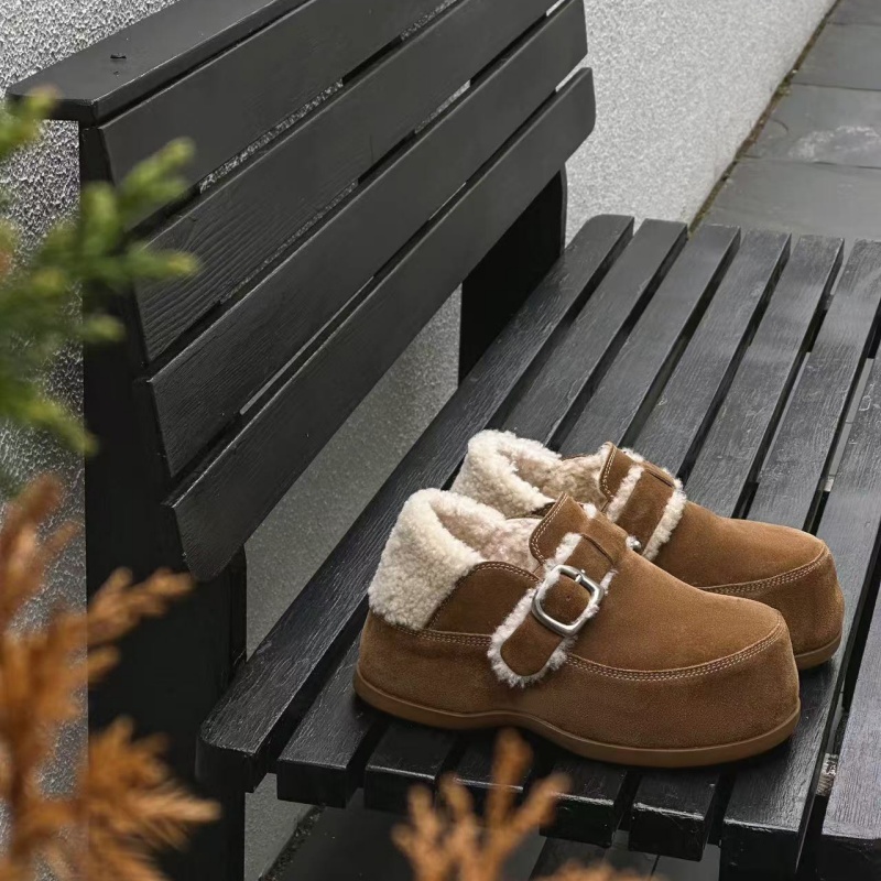 2025冬季新款勃肯鞋女厚底增高毛毛鞋6120