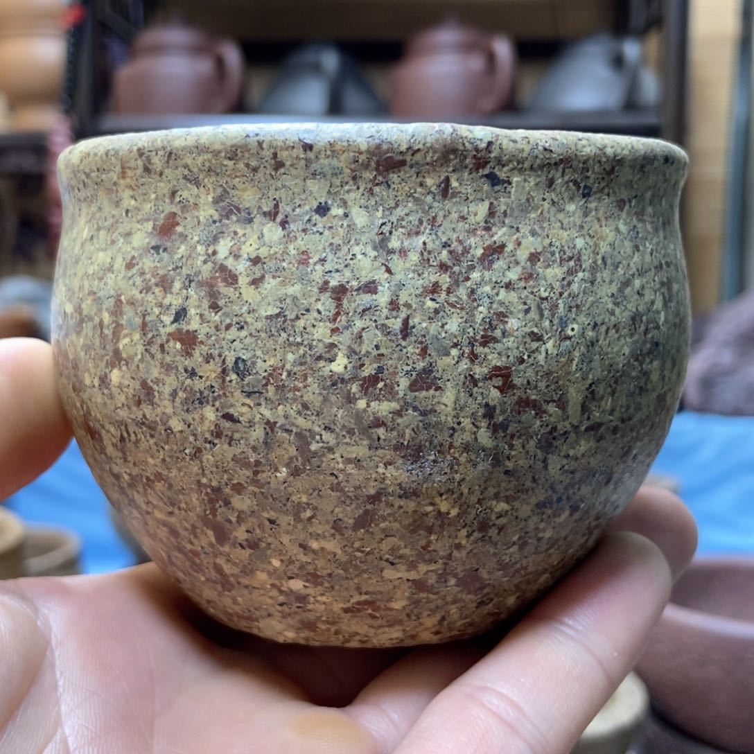 茶杯紫砂八目粗砂手工料半手工主人杯230毫升