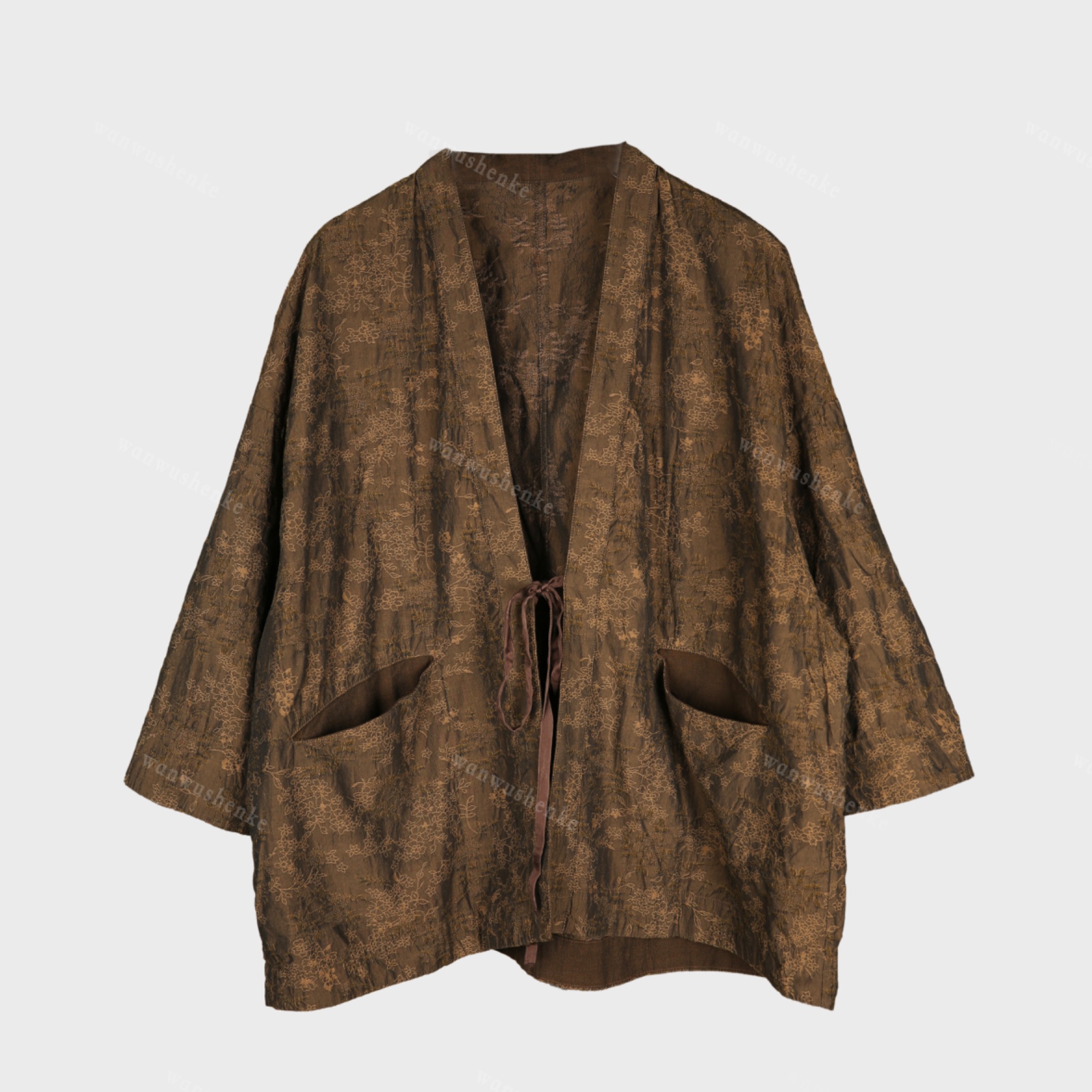 万物身客 古GS7096 复古做旧宽松提花刺绣设计感汉服