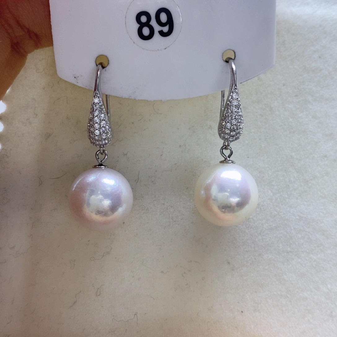 淡水珍珠耳饰银S925镶嵌