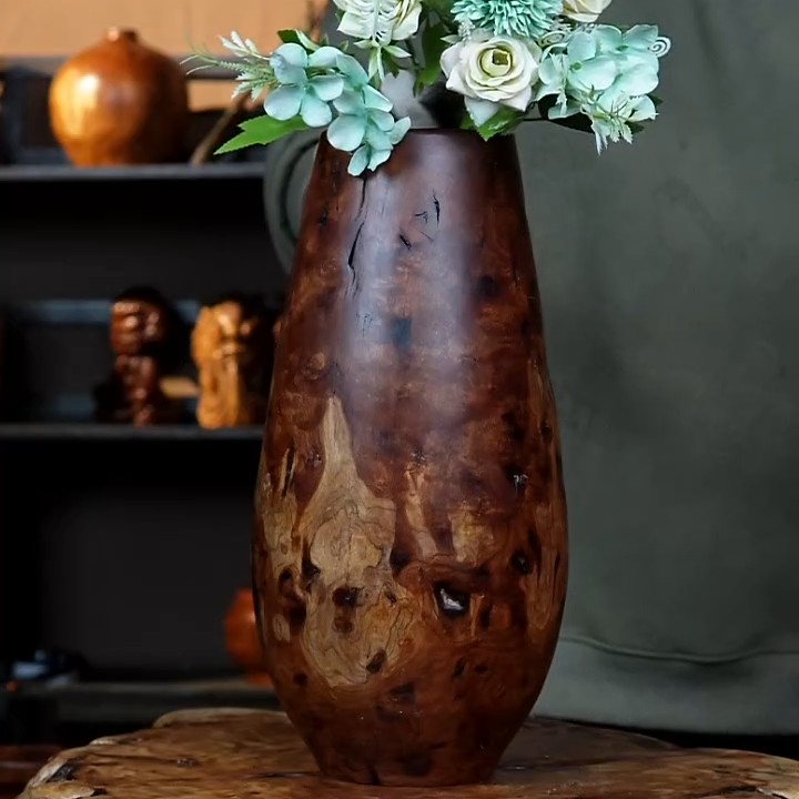 【缘森木作】百年鸡心枣木老料水滴瓶（高36）