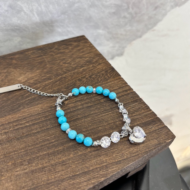 铜合金合成锆石手链 爱心zz手链SL1936