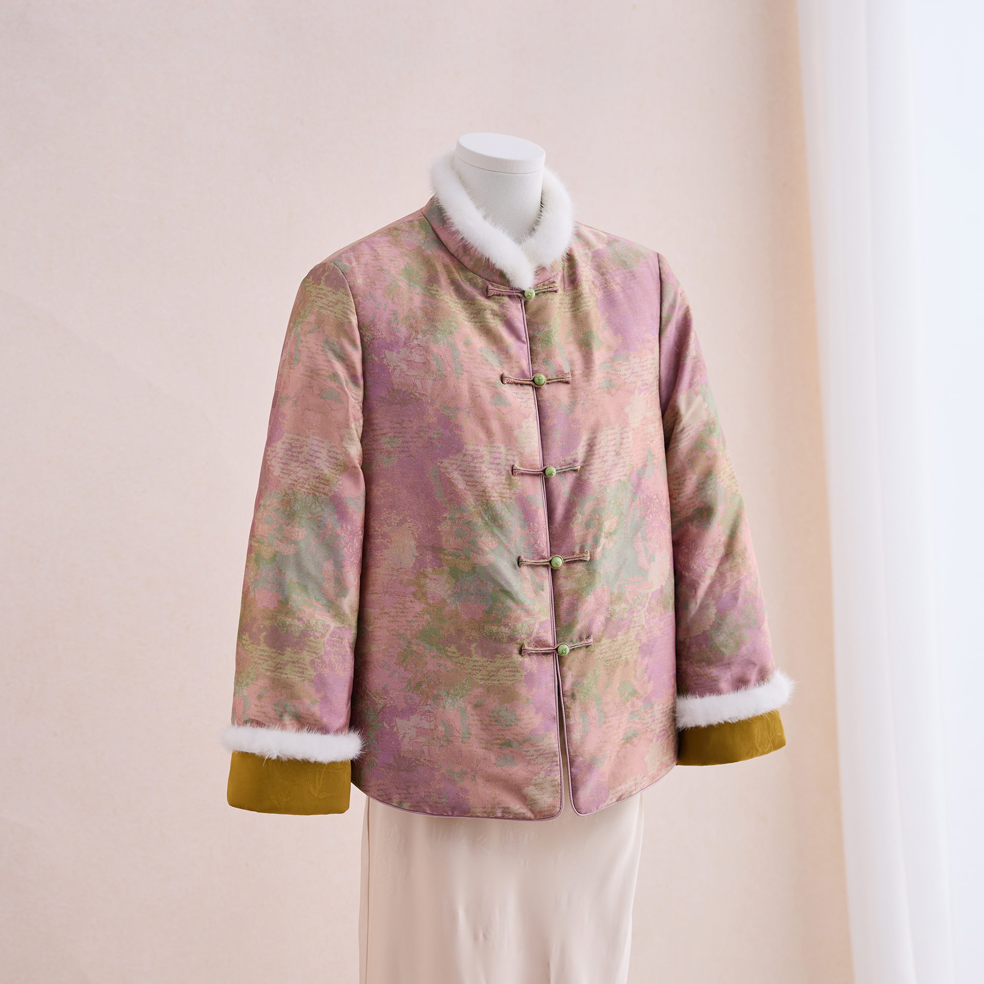 雅姿锦 【彩鳞】90白鹅绒桑蚕丝羽绒2025新款保暖外套YRD67183622