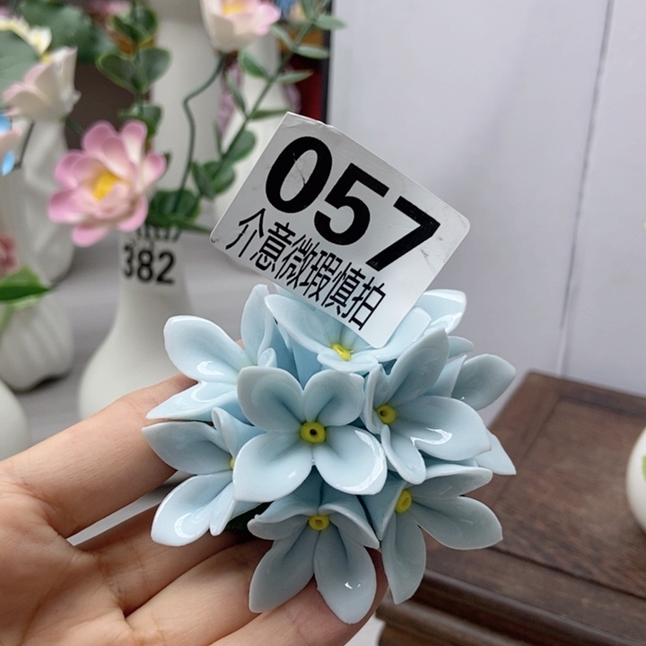 摆件手工制作陶瓷花