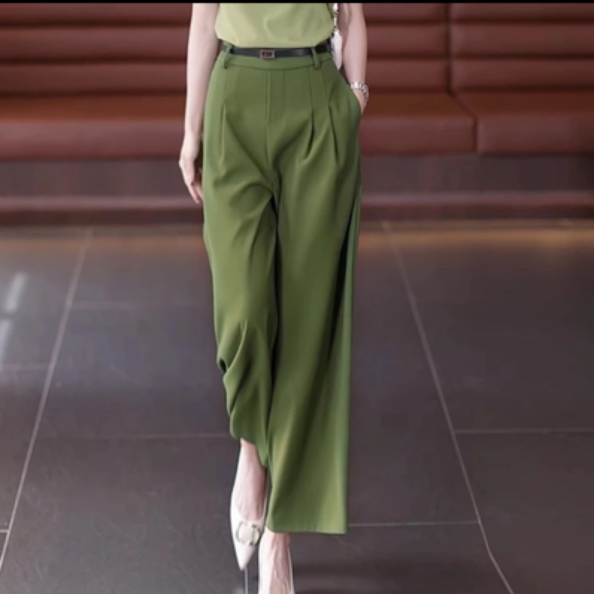 8320#【裤长约98】薄款高腰西装裤长裤夏季薄款显瘦宽松垂感阔腿裤