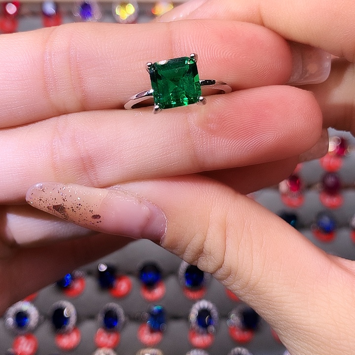 透辉石戒指银S925镶嵌