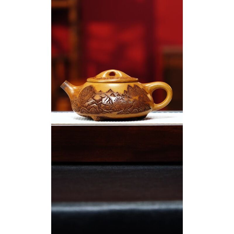 宜兴紫砂 大石瓢 520cc 龙骨金砂 李雨瑶 h353