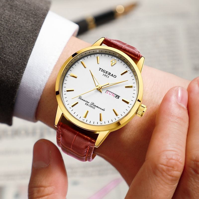 2024新款男士全自动机械表专柜正品简约时尚防水镂空日历夜光推荐