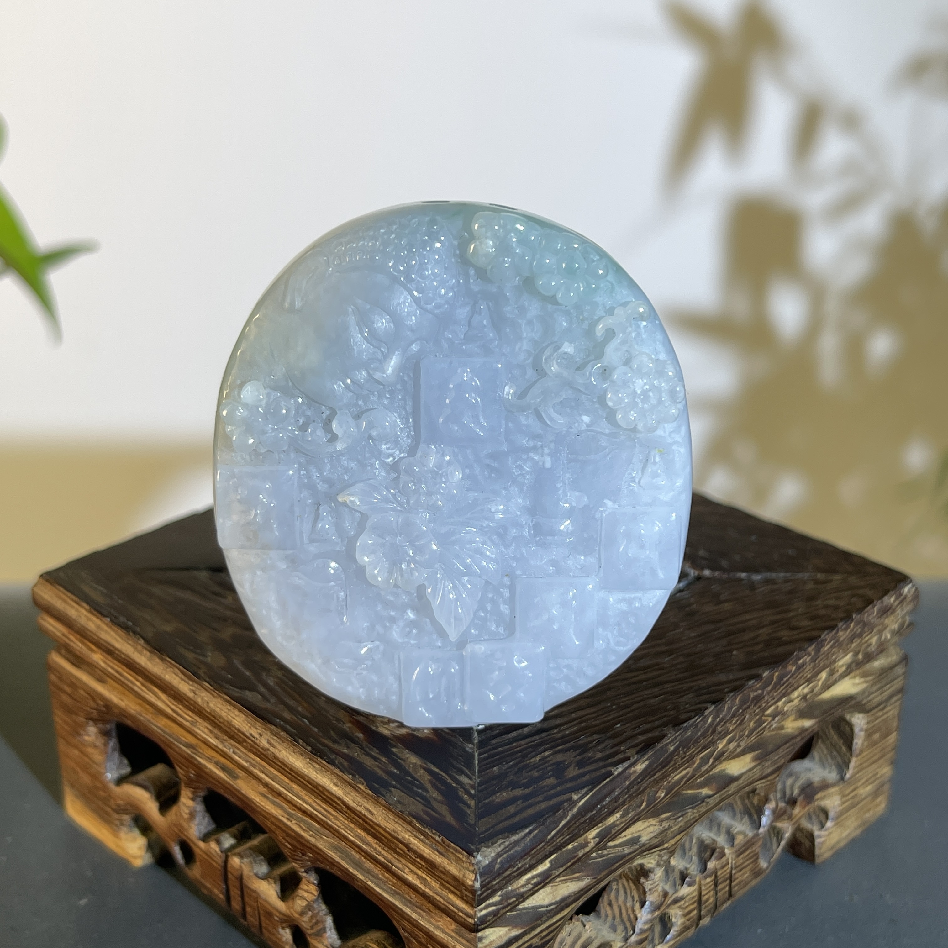 JCW04-118 天然缅甸A货翡翠 花开见佛