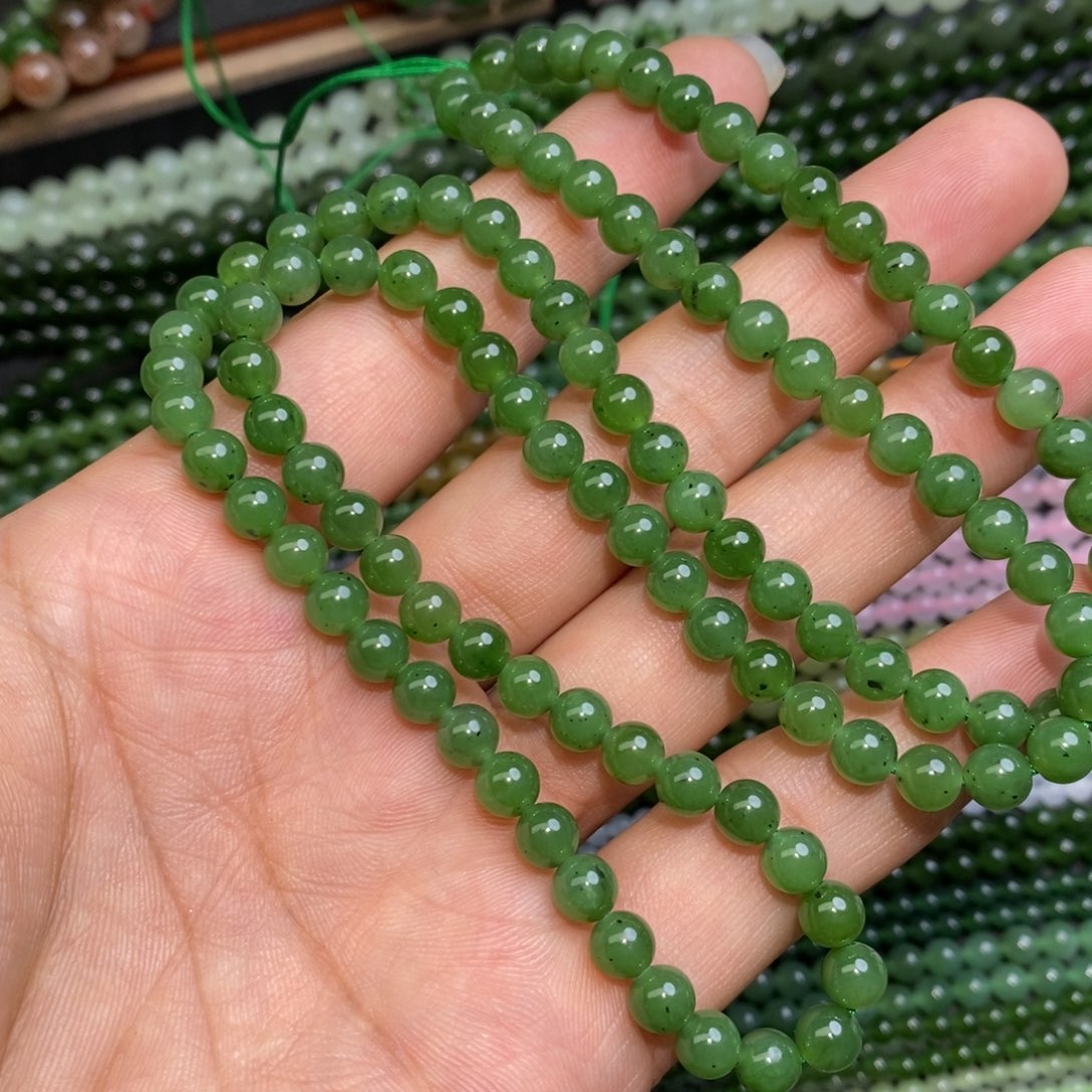 手链未镶嵌和田玉卡6阳绿碧玉项链