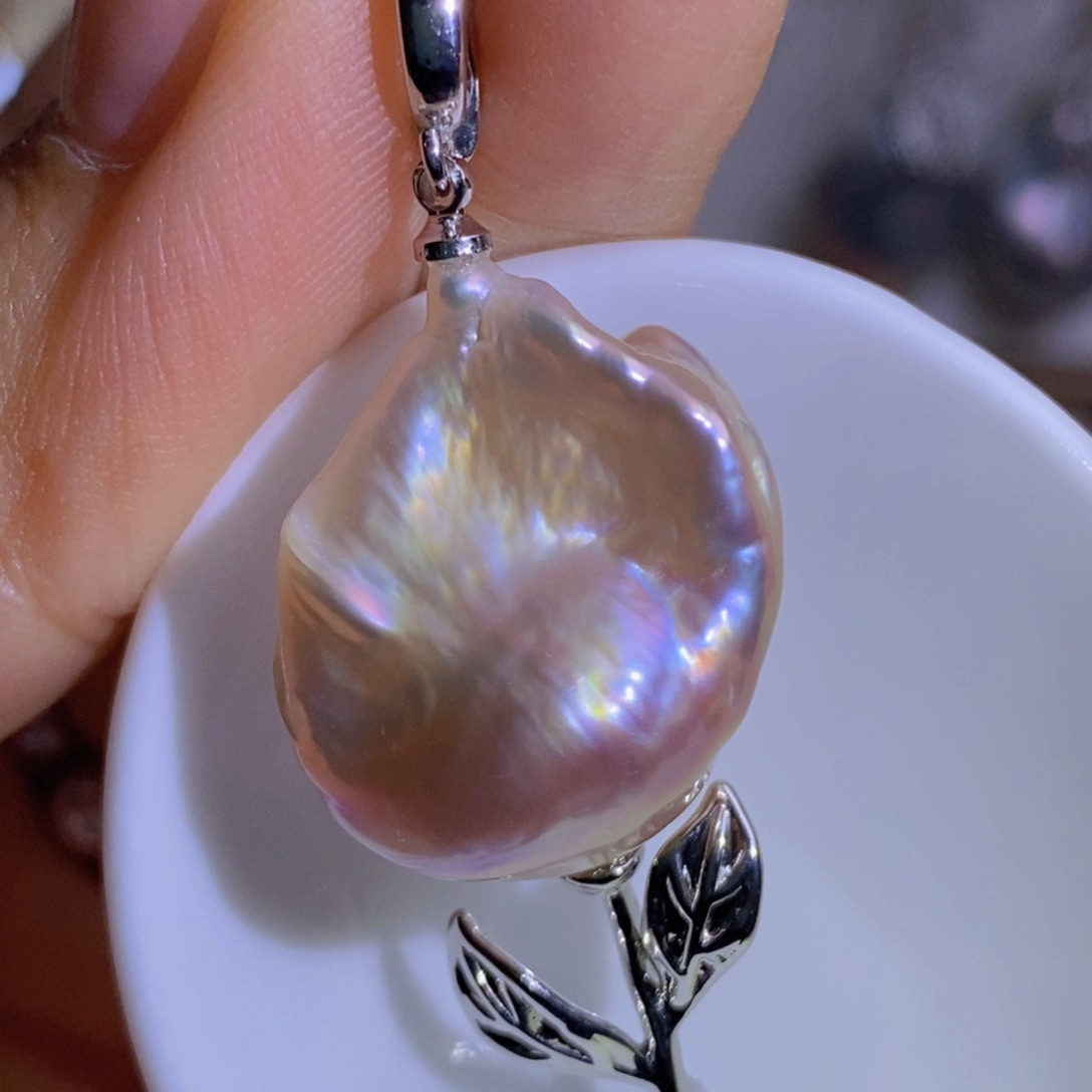 银S925镶嵌天然淡水珍珠淡水珍珠