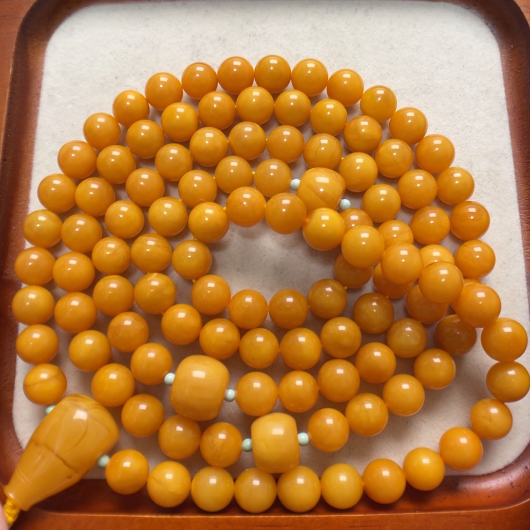 蜜蜡未镶嵌项链108