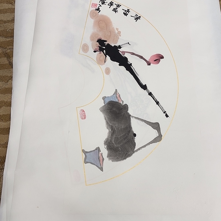 国画花鸟的翅膀是白色和