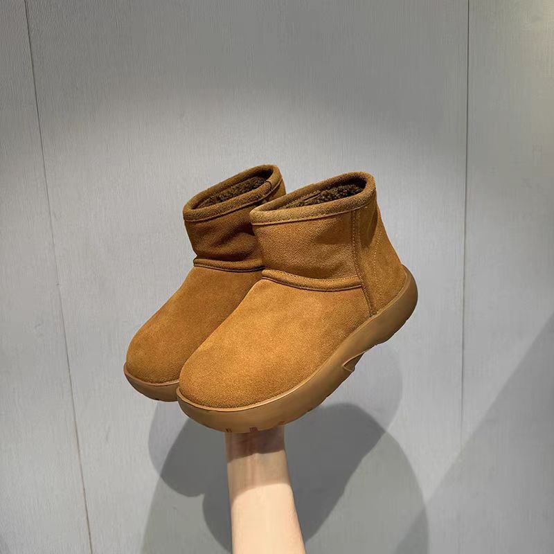 【断码福利】冬季保暖圆头中跟短筒时尚雪地靴短靴女宝雪地棉1015