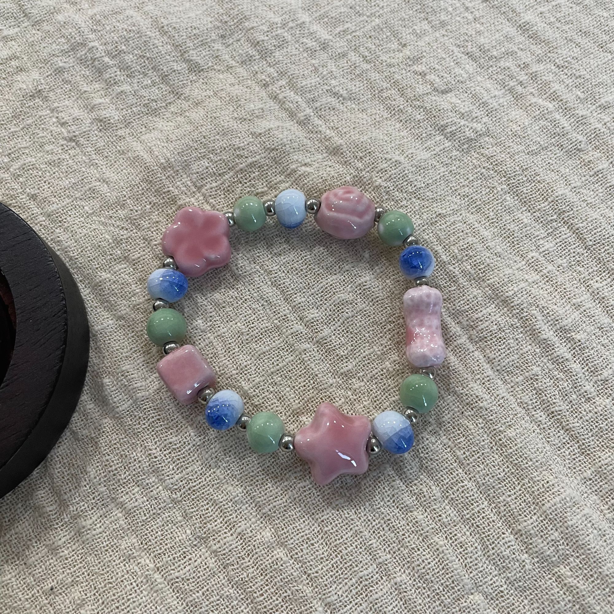 合金陶瓷手链 森系气质原创手作设计复古手串时尚