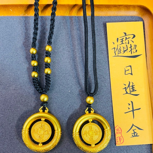合金吊坠 新中式国潮风|古法日进斗金平安扣吊坠