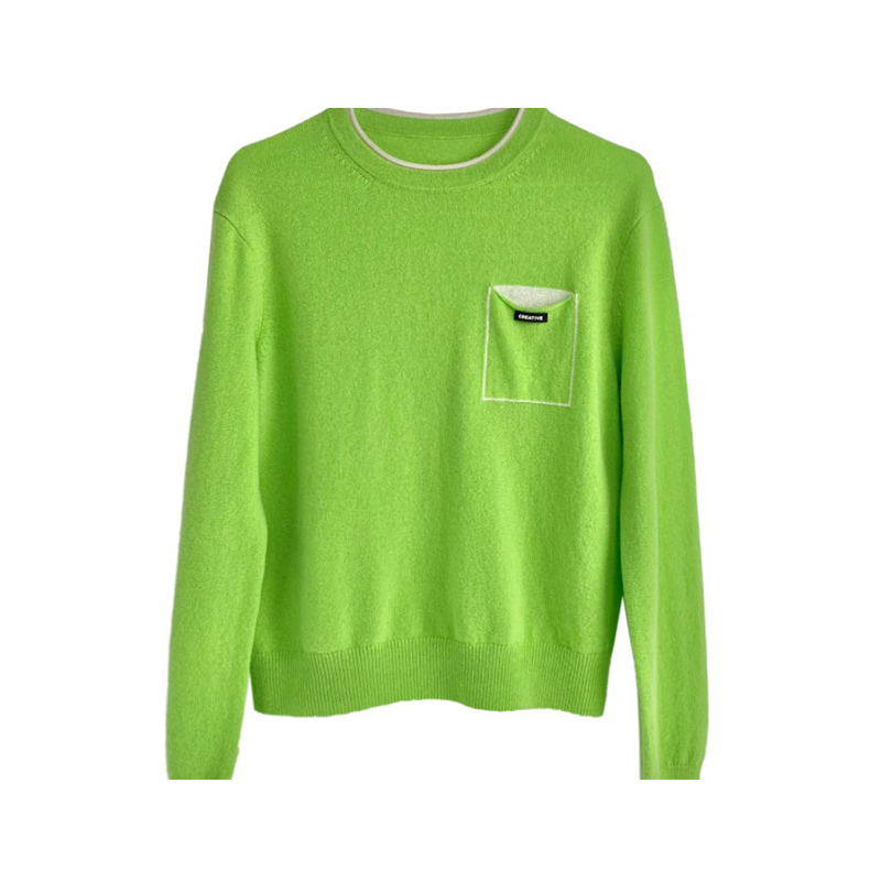 【励姐臻选】保暖圆领罗纹锁边口袋设计遮肉打底单穿毛衫KM1M507HE