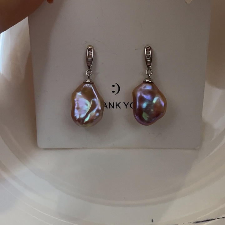 淡水珍珠耳饰银S925镶嵌