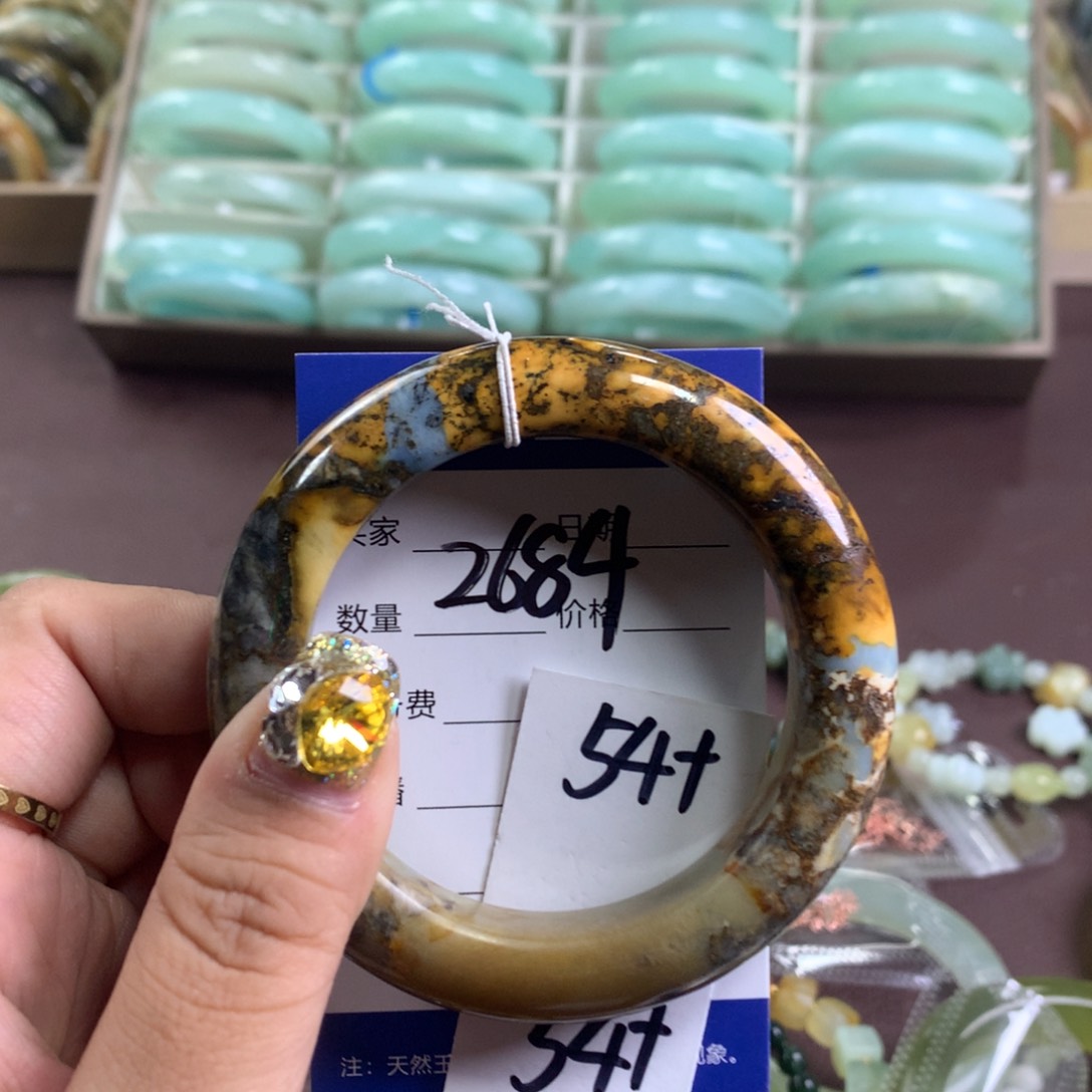 蛇纹石玉手镯未镶嵌2684