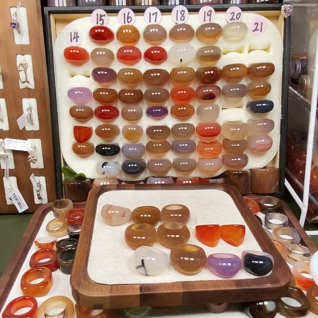 !***玛瑙/玉髓未镶嵌戒指