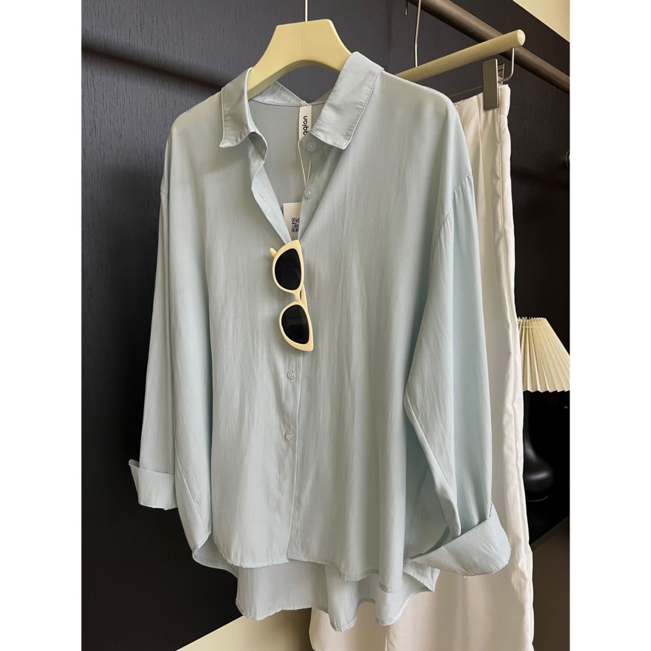 韩系薄款防晒衬衫女夏季新款Q74轻薄防晒衣宽松垂感长袖外搭衬衣