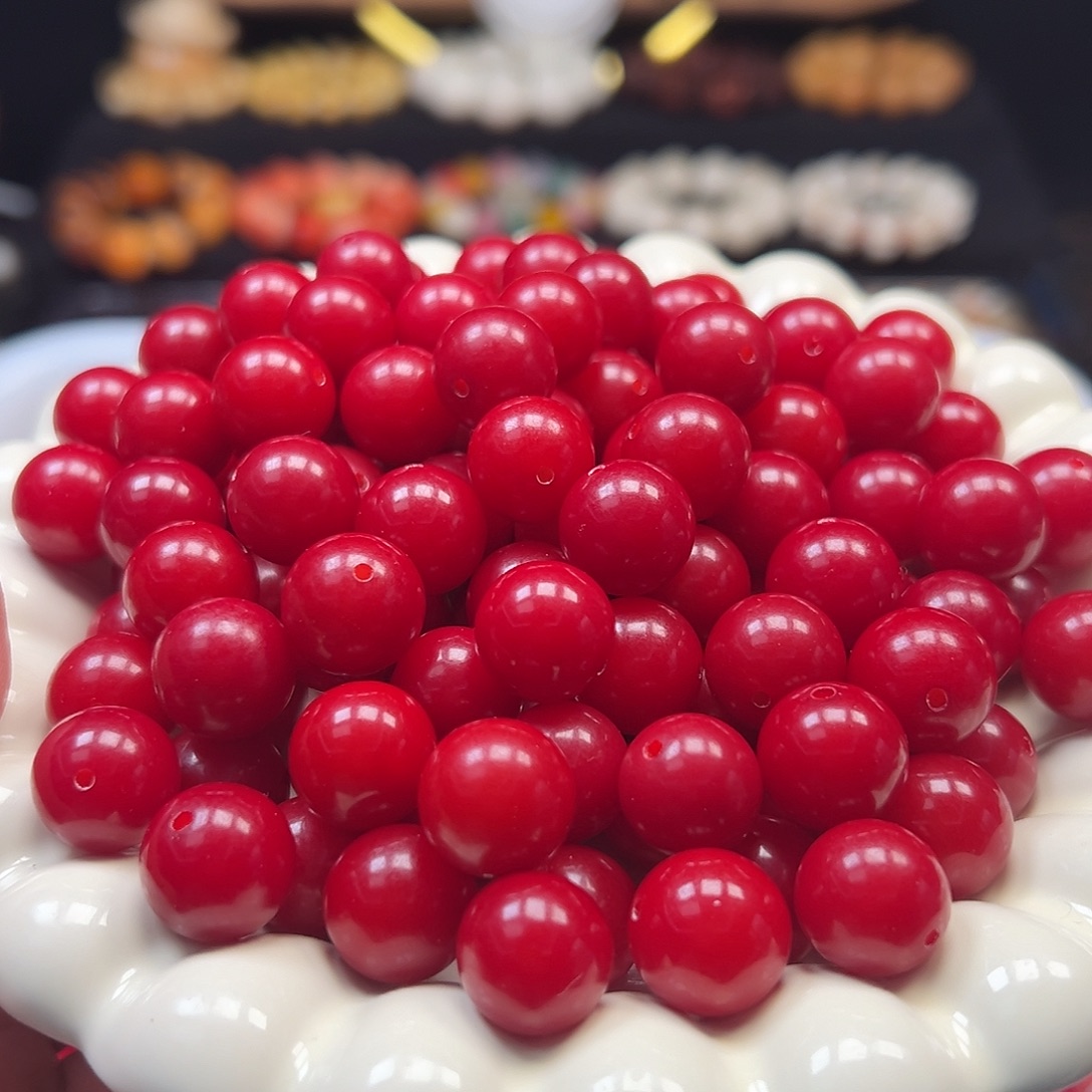 手串菩提根/象牙果卡14红色圆108颗