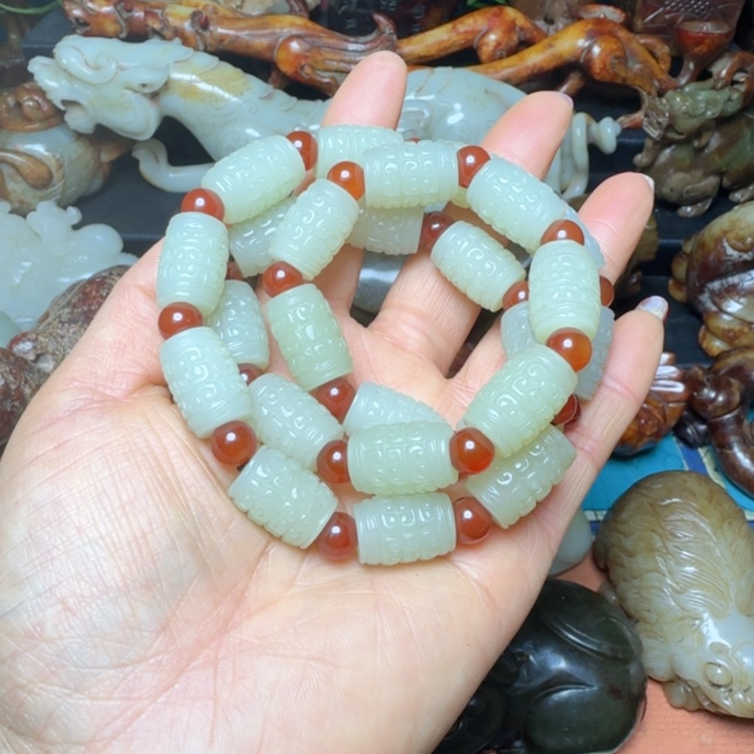 和田玉手串未镶嵌