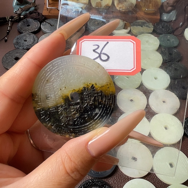 蛇纹石玉合金颈饰