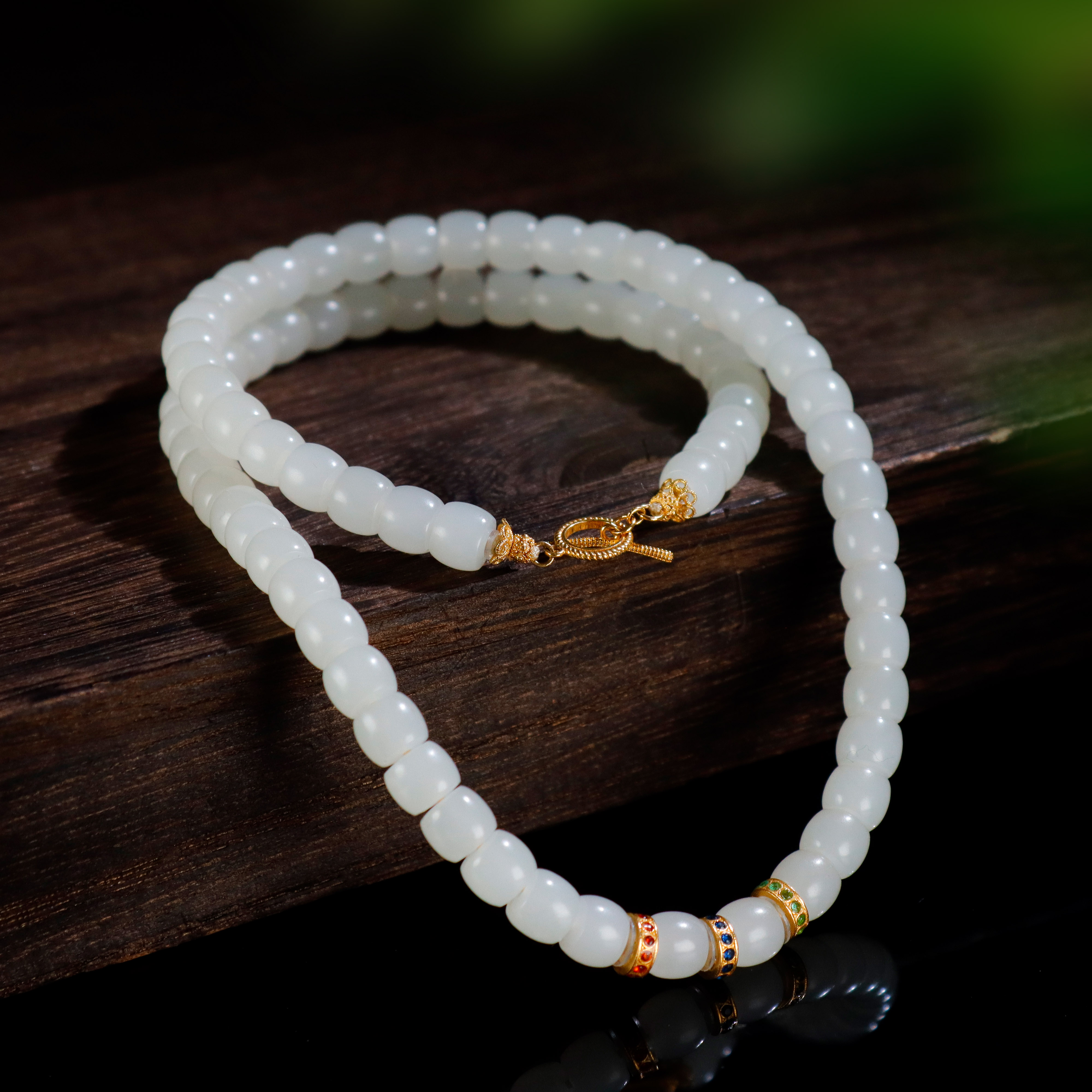 白玉世家18K金归元项链和田玉项链和田玉项链（多样性发其一）