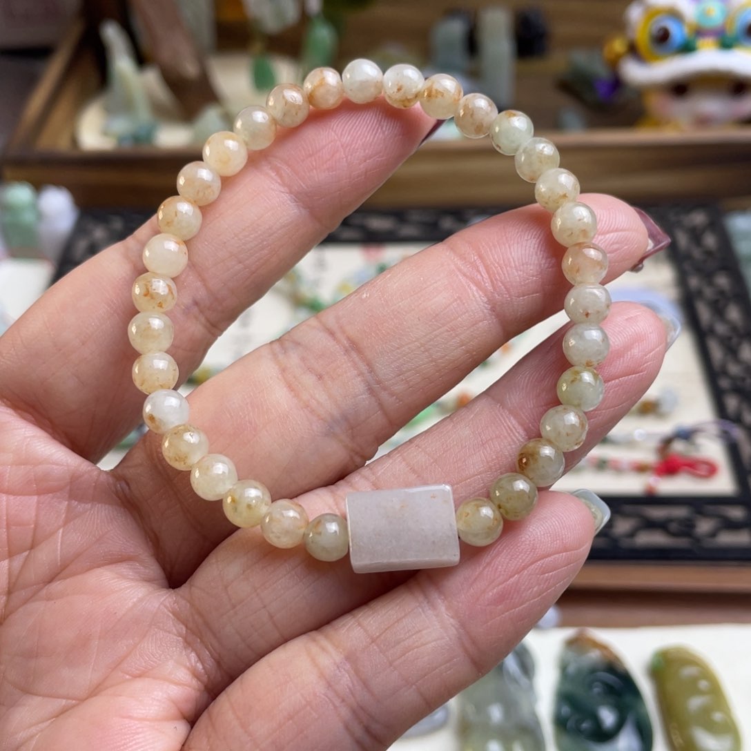 翡翠手链未镶嵌桂花糕手链