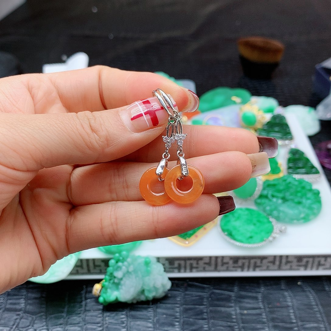 【闪购商品】翡翠耳饰未镶嵌，