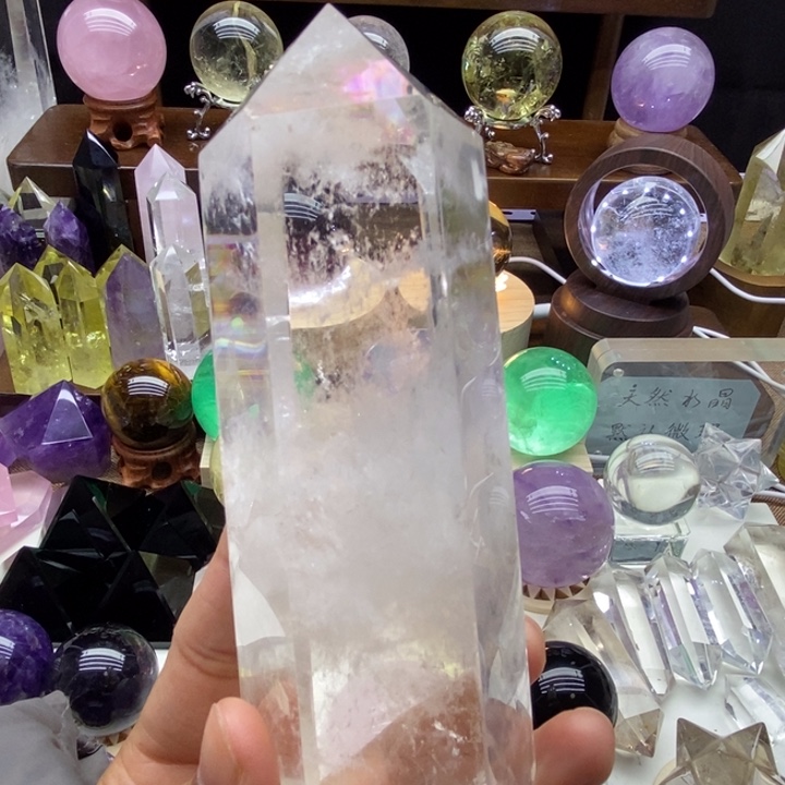 水晶摆件未镶嵌天然白水晶柱