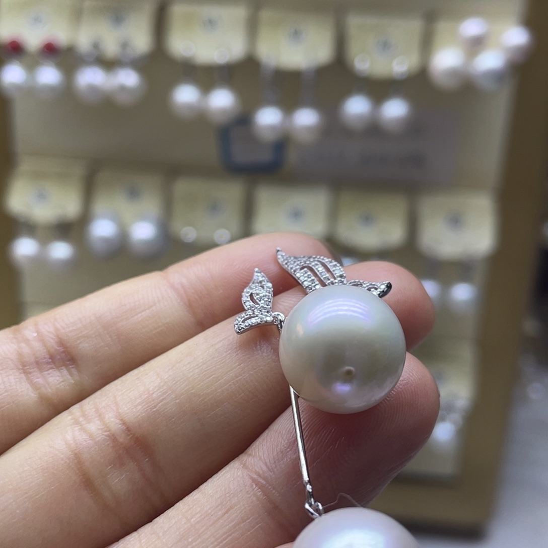 耳饰淡水珍珠银S925镶嵌